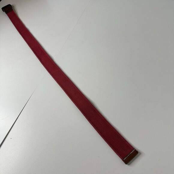 Aero Red Adjustable Canvas Belt 2 Rectangle Ring Buckle OS Aeropostale 1.75" Y2K - Picture 8 of 9